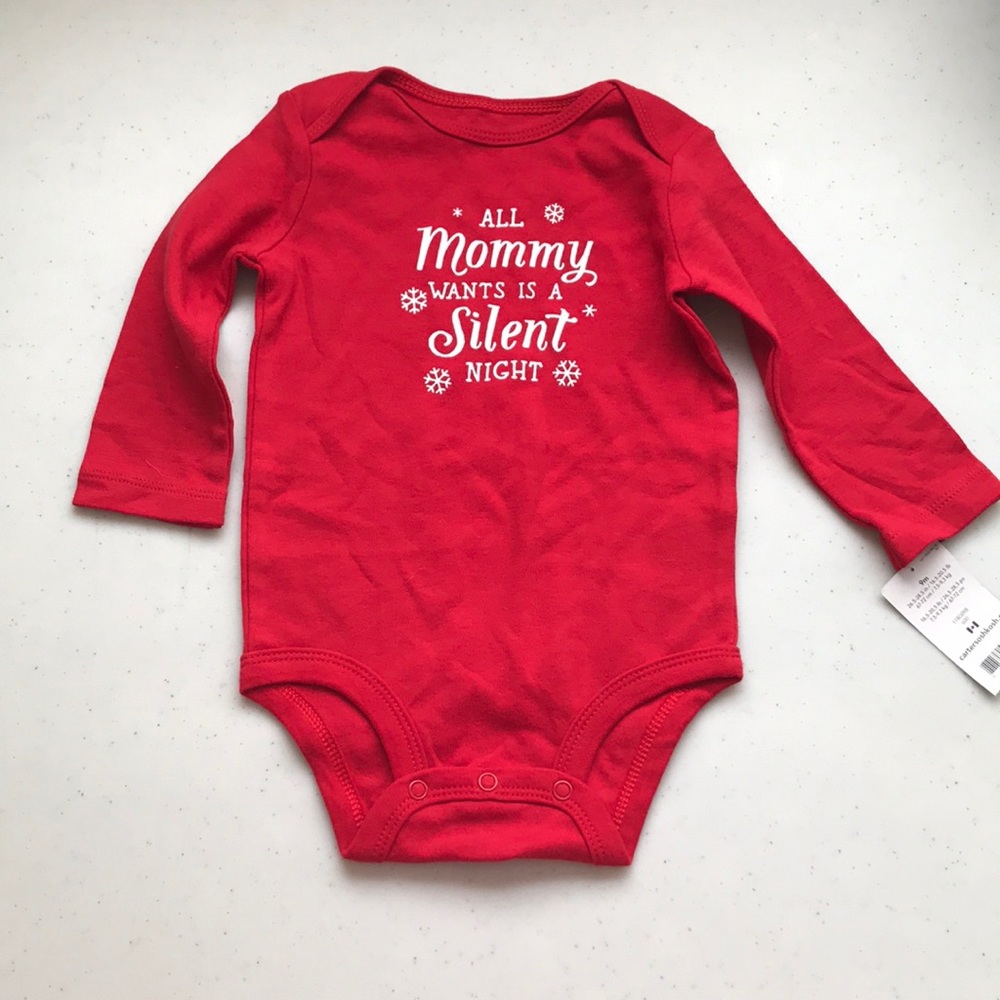 5/$25 CARTER’S NWT Christmas Onesie LS Screenprint